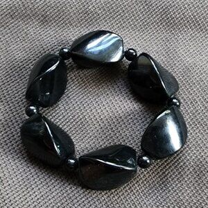 Claire's Black Beaded Stretch Bracelet